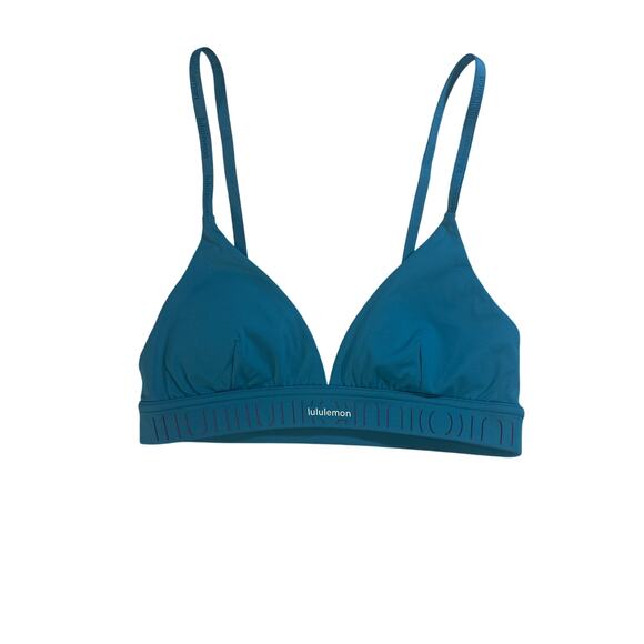 Lululemon License to Train Triangle Bra A/B Marlin Blue 6 Athletic Sports Yoga - Picture 1 of 8